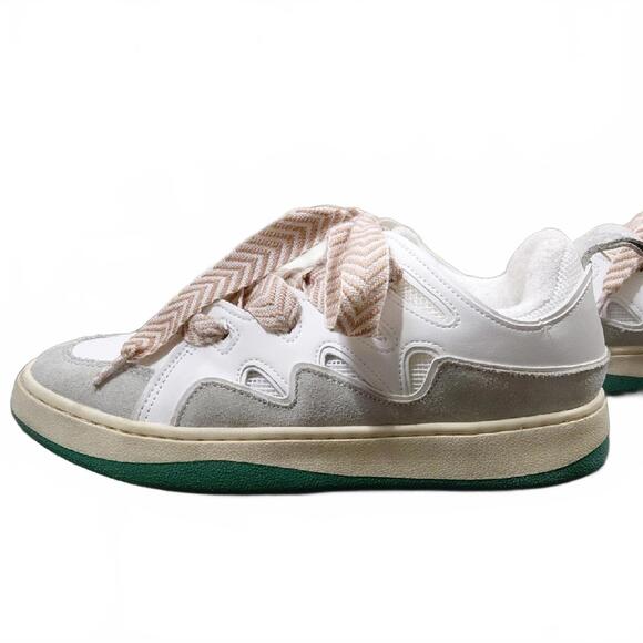 "Steve Madden"Sz.8 ROARING White, Light Gray & Green Low-Top Sneakers.Great Cond - Picture 7 of 16